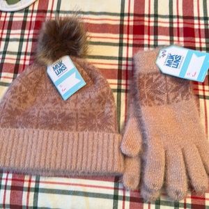 New with tags, muk luks gloves and matching hat